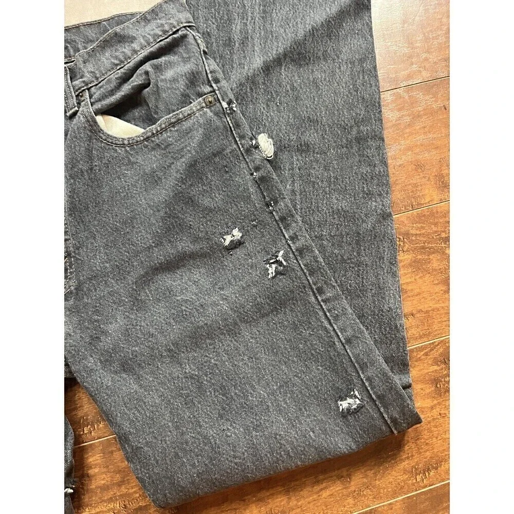Vintage Levis 505-0259XX Black/Gray Straight Leg Jeans Sz 33x36 AS IS USA